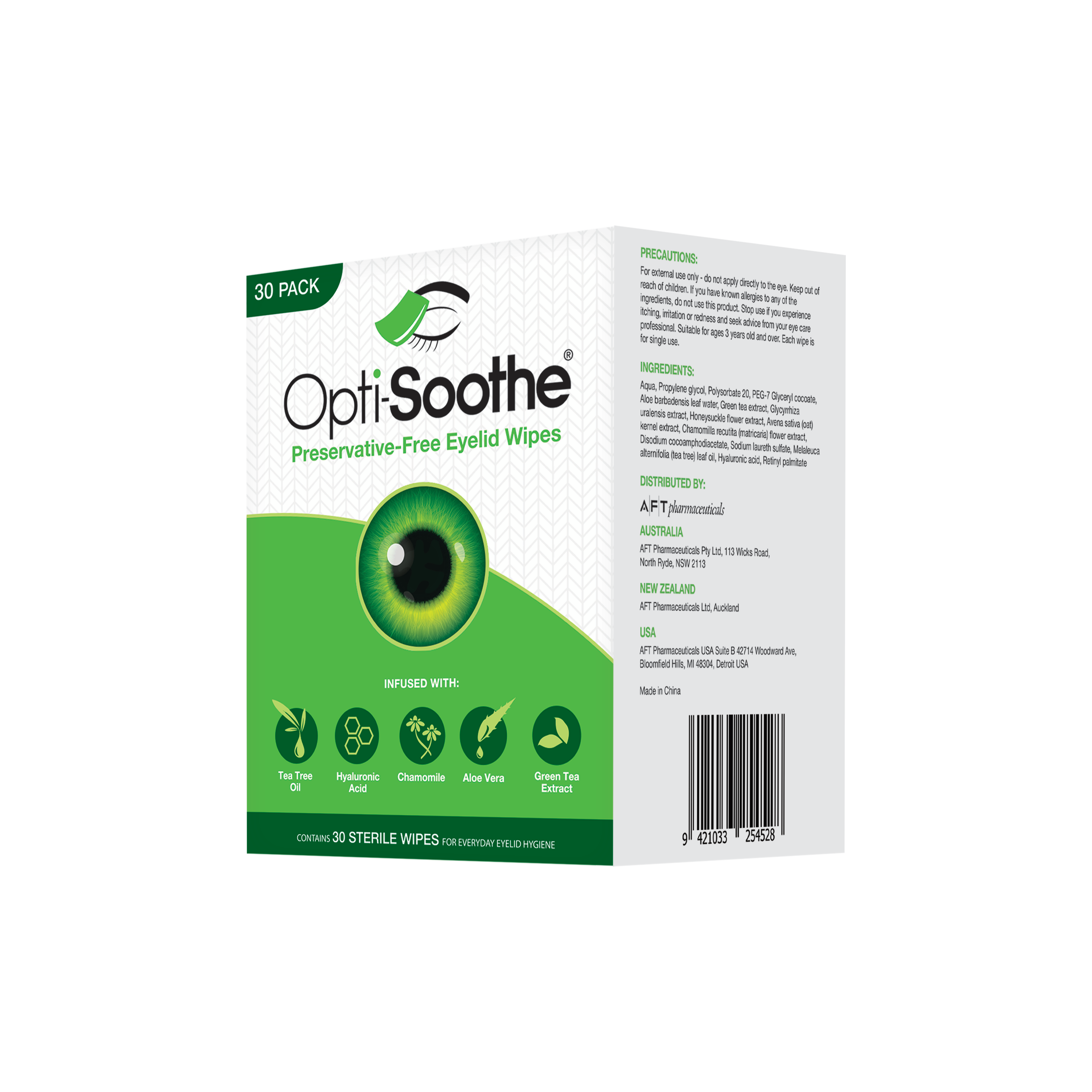 Opti-Soothe Preservative-free Eyelid Wipes, 30's